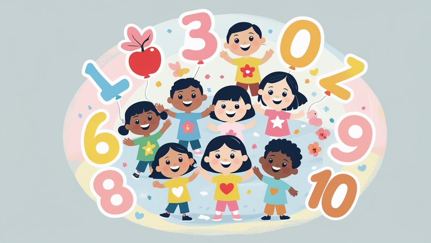 Anak-anak belajar angka bahasa Inggris one two three four five six seven eight nine ten dengan metode bermain interaktif, fingers counting, number hunt, lagu edukatif, dan flashcard