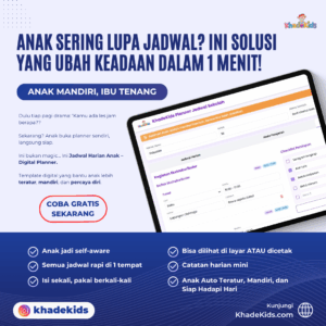 Jadwal Harian Anak Sekolah Digital Planner KhadeKids
