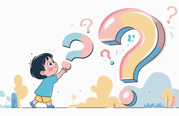 Anak kecil dengan mata berbinar sedang menunjuk buku sambil bertanya kepada ibunya yang tersenyum