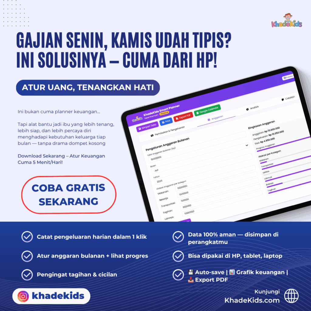 Smart Budget Planner KhadeKids