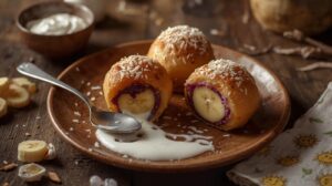 Resep Bola Ubi Pisang Saus Yoghurt