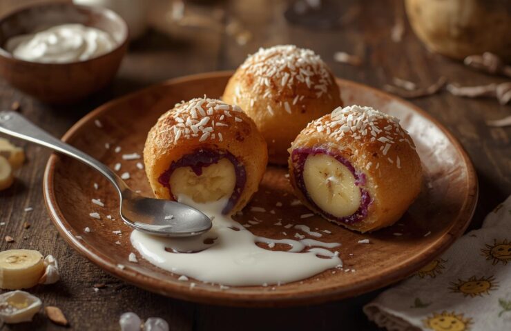 Resep Bola Ubi Pisang Saus Yoghurt